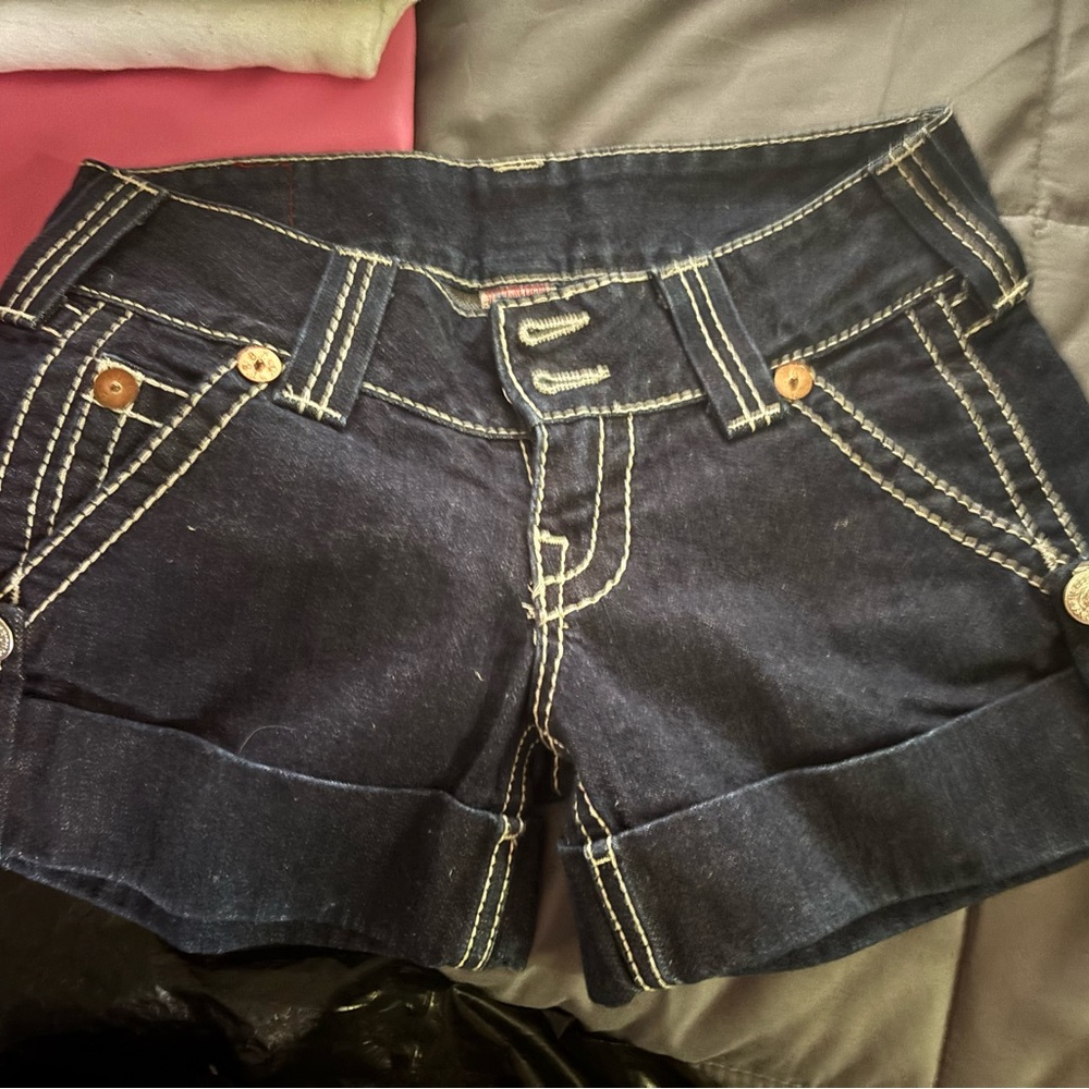 True Religion Dark Blue Jean Shorts size 26